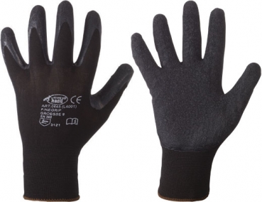 Feinstrickhandschuh, Polyamid mit  PU-Beschichtung, schwarz